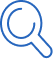 Loupe de Recherche Bleue - Icône d'Analyse et de Zoom Icône numérique représentant une loupe bleue de recherche et d'analyse. Symbole d'agrandissement et d'investigation.